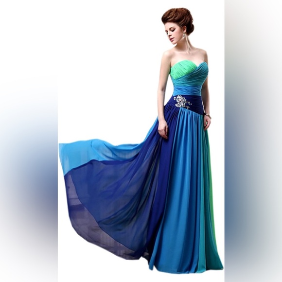 Belle House Dresses & Skirts - BELLE HOUSE Women’s Long Ombre Dress Chiffon Ball Gown